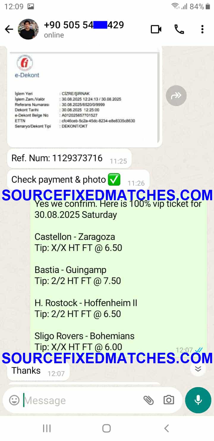 Daily Fixed Matches 100% Sure